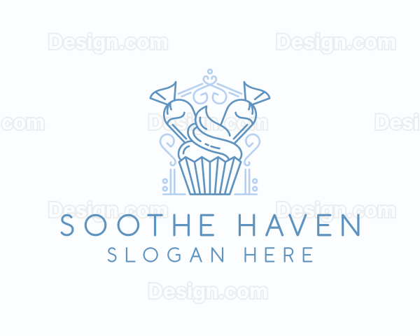 Bake Cupcake Icing Logo