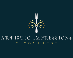 Fork Restaurant Cuisine logo design