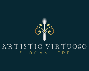 Fork Restaurant Cuisine logo design