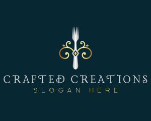 Fork Restaurant Cuisine logo design