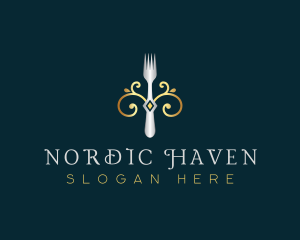 Fork Restaurant Cuisine logo design