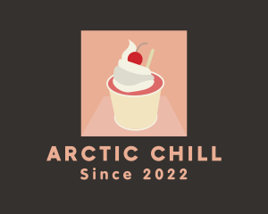 Cherry Ice Cream Dessert logo design