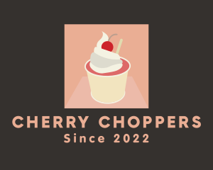 Cherry Ice Cream Dessert logo design