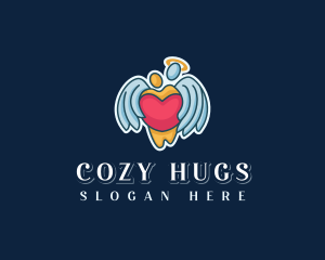 Angel Heart Hug logo design