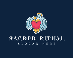 Angel Heart Hug logo design