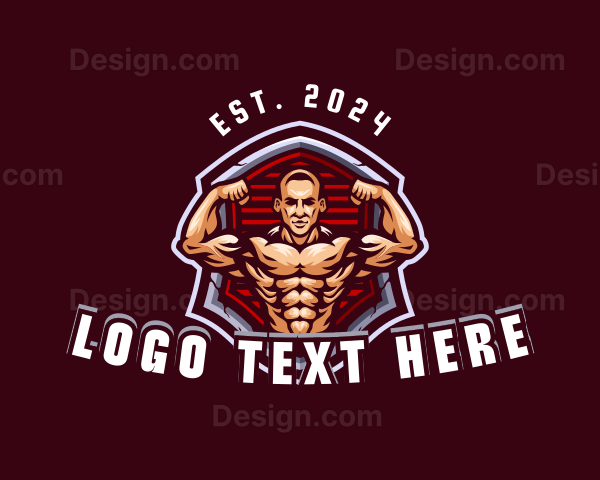 Bodybuilder Hunk Man Logo