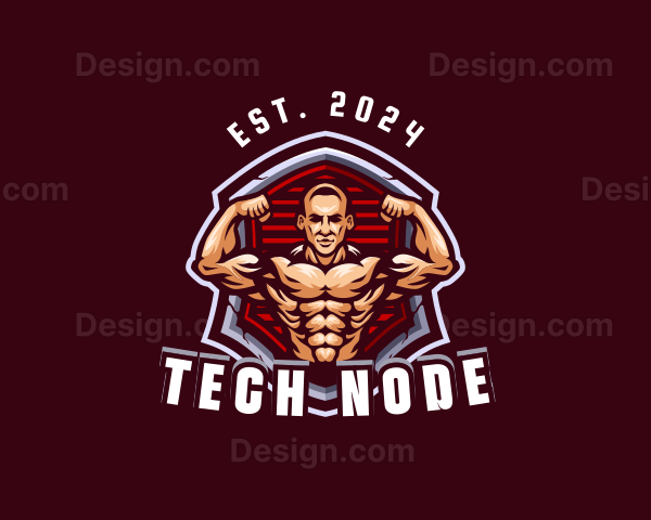 Bodybuilder Hunk Man Trainer Logo