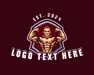 Bodybuilder Hunk Man Trainer Logo