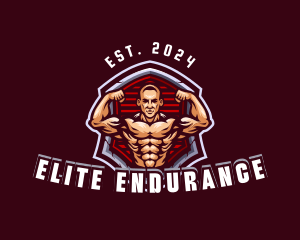 Bodybuilder Hunk Man Trainer logo design