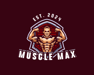 Bodybuilder Hunk Man logo