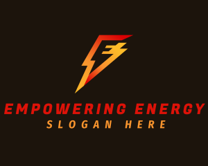 Lightning Express Letter E logo design