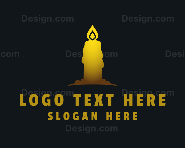 Yellow Halloween Candlelight Logo