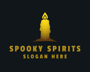 Yellow Halloween Candlelight logo design