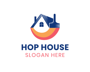 House Roof Paint logo design