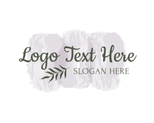 Leaf Watercolor Texture Wordmark logo