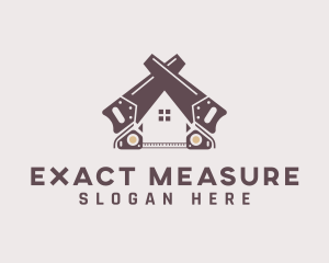 Tape Measure Saw Home logo design