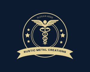 Caduceus Staff Medical Hospital Logo