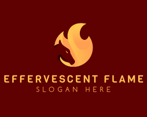 Fire Burning Horse logo design