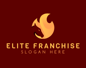 Fire Burning Horse logo design