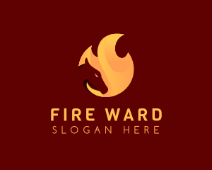 Fire Burning Horse logo design