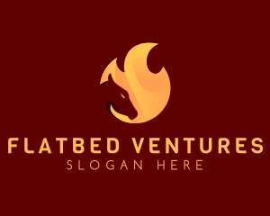 Fire Burning Horse logo design