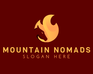 Fire Burning Horse logo design