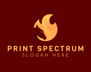 Fire Burning Horse logo design