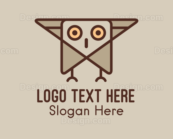 Geometric Flying Owl Logo