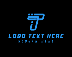 Digital Cyber 3D Letter T  logo