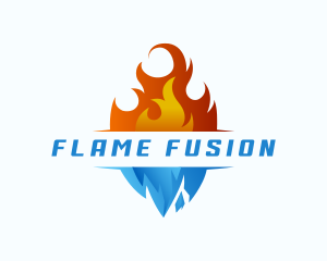 Hot Fire Ice Thermostat logo design