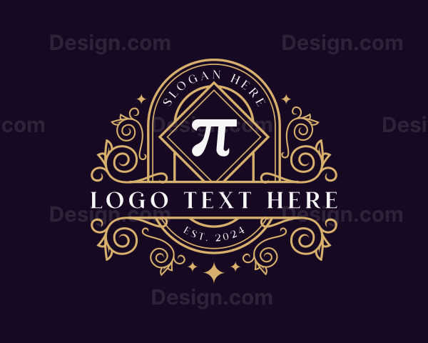 Elegant Pi Symbol Ornament Logo