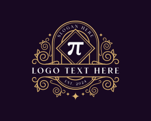 Elegant Pi Symbol Ornament logo