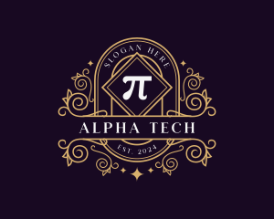 Elegant Pi Symbol Ornament logo design