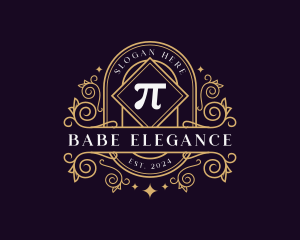 Elegant Pi Symbol Ornament logo design