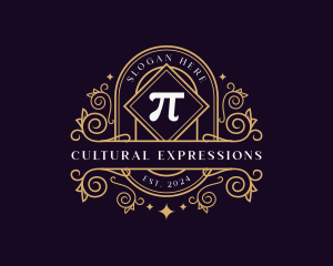 Elegant Pi Symbol Ornament logo