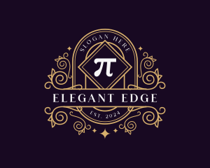 Elegant Pi Symbol Ornament logo design