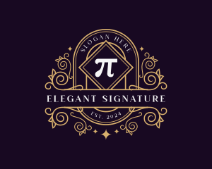 Elegant Pi Symbol Ornament logo design