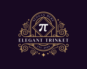 Elegant Pi Symbol Ornament logo design