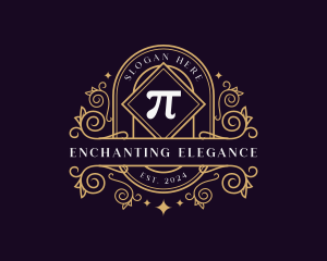 Elegant Pi Symbol Ornament logo design