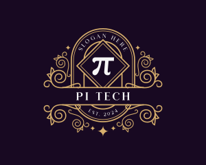 Elegant Pi Symbol Ornament logo