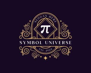 Elegant Pi Symbol Ornament logo