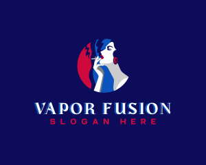 Woman Smoke Cigarette logo design