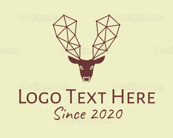 Geometric Brown Reindeer Logo