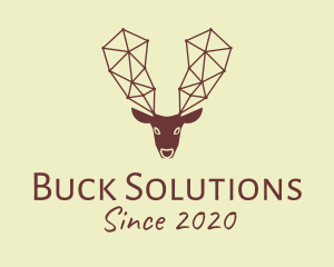 Geometric Brown Reindeer logo design