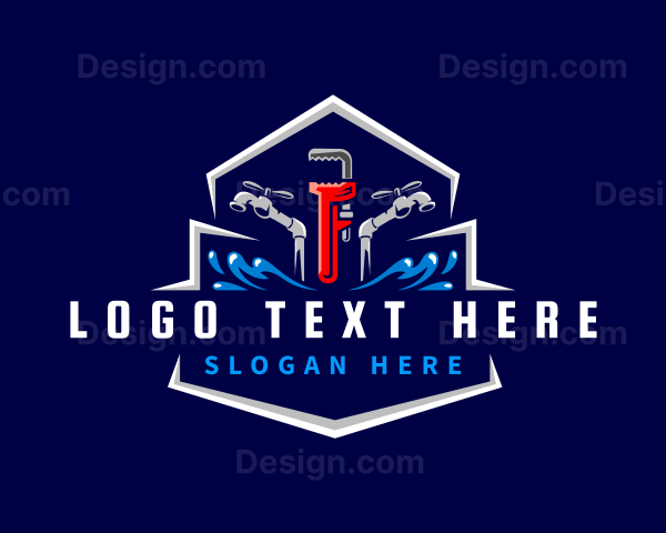 Faucet Wrench Plumbing Logo