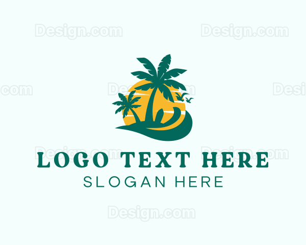Tropical Tree Beach Logo
