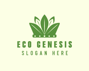 Eco Leaf Crown logo design