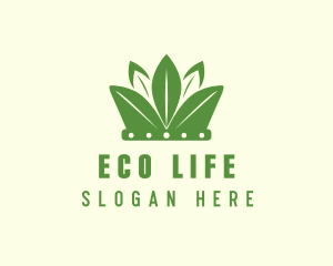 Eco Leaf Crown logo design