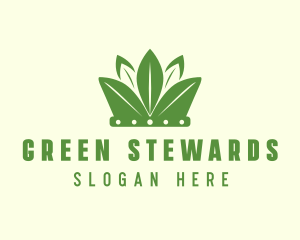 Eco Leaf Crown logo design