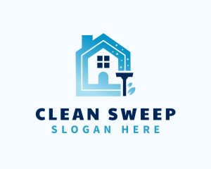 Blue Housekeeping Vacuum logo design